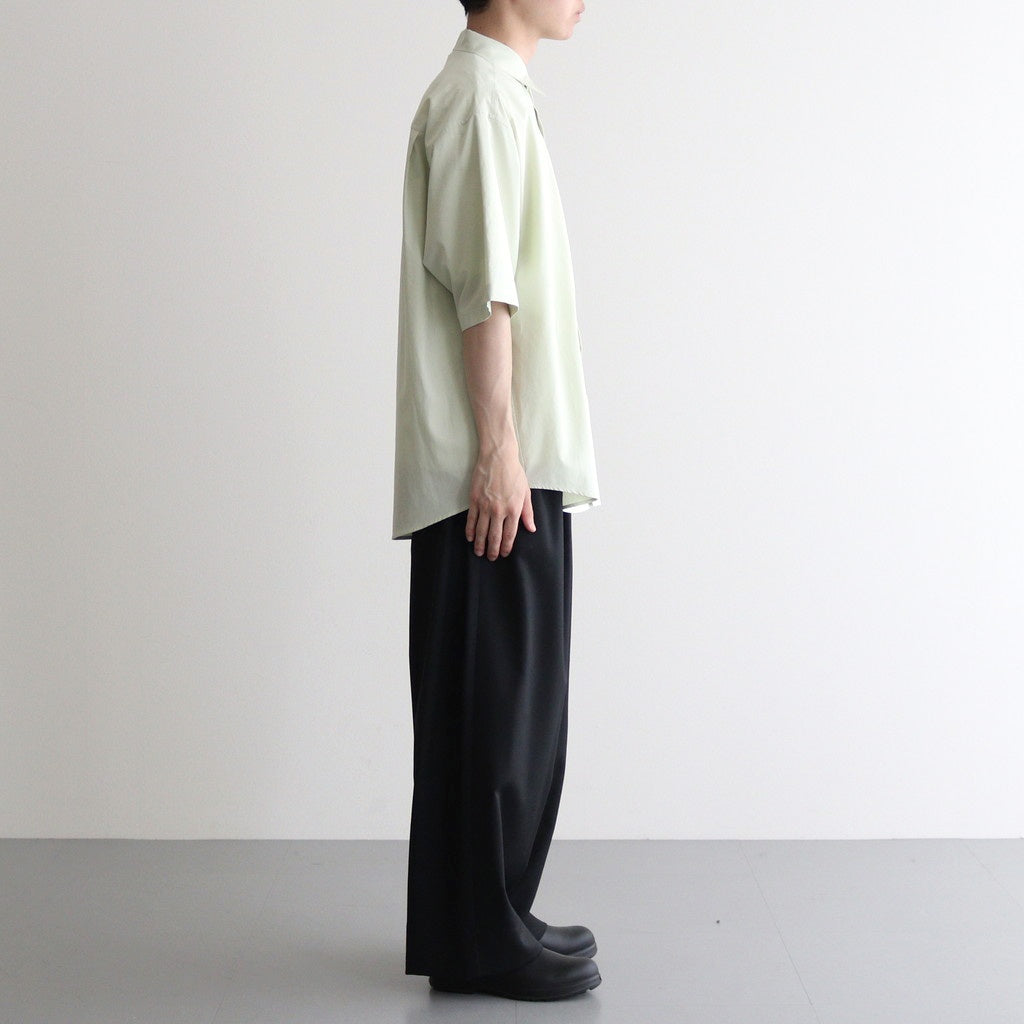 WASHED FINX TWILL BIG HALF SLEEVED SHIRT #LIGHT GREEN [A25SS03TN