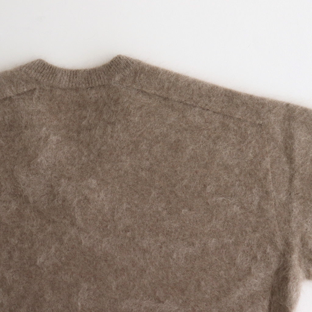 ROYAL CASHMERE FUR V-NECK SWEATER #TOP BEIGE [KRAGCW0910]