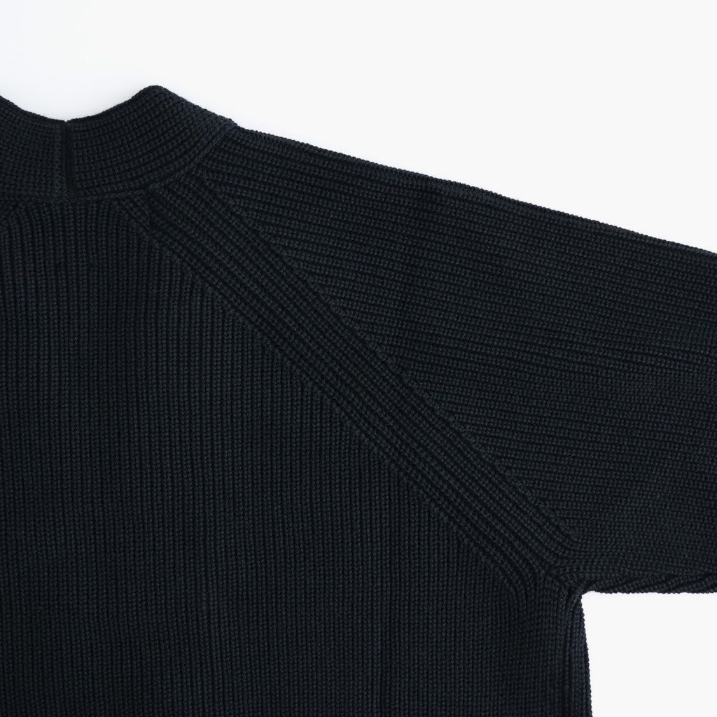 BATONER ウール梳毛片畔 Vネックカーディガン #NAVY [HR-N002-051]