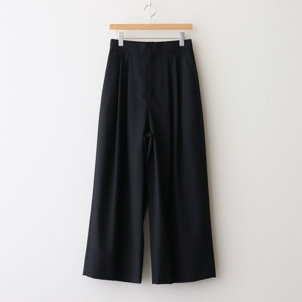 WOOL TROPICAL WIDE EASY PANTS #BLACK [PRAGGM0110] - ciacura 三重県