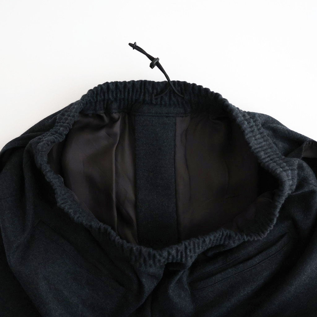 Wool Smooth Flannel Easy Wide Pants #BLACK [GU263-40523B]
