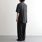 COTTON SILK GARMENT-DYED LOOSED SHIRT #CARBON [YK26SS01289SH]