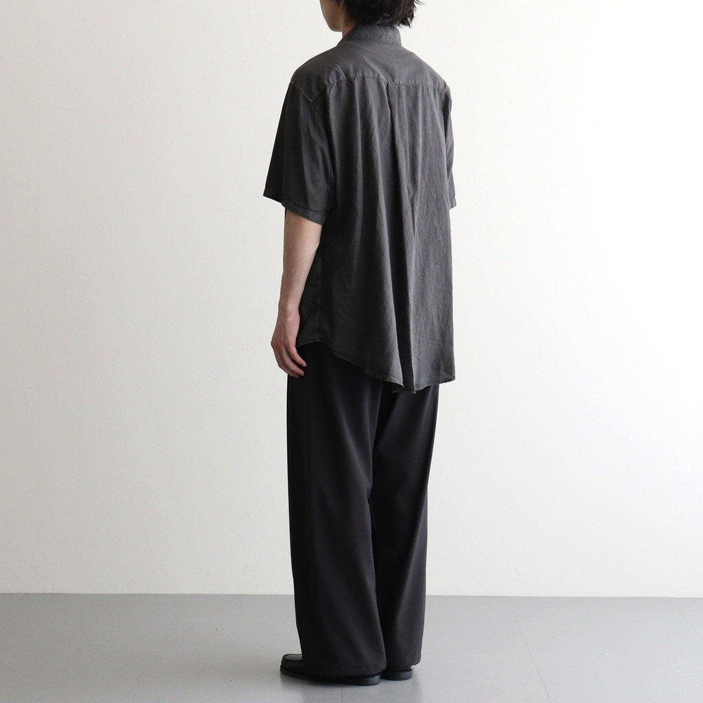 COTTON SILK GARMENT-DYED LOOSED SHIRT #CARBON [YK26SS01289SH]