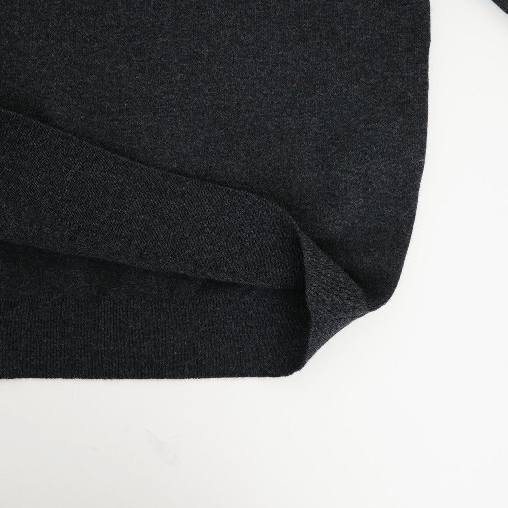 HIGH TWIST WOOL KNIT V-NECK P/O #CHARCOAL [A26AV04CK]