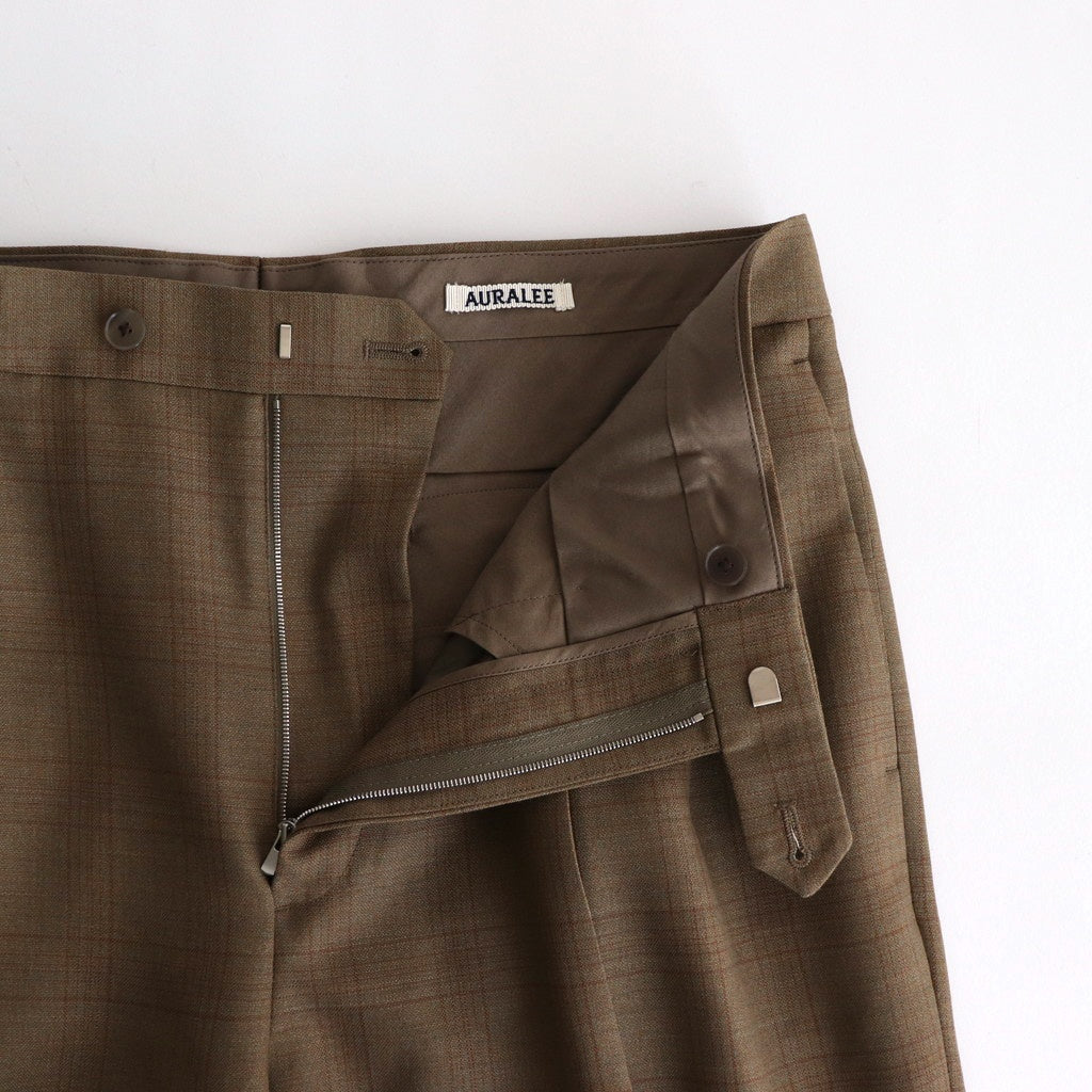 BLUEFACED WOOL TWO-TUCK SLACKS #BROWN CHECK [A25SP02BA]
