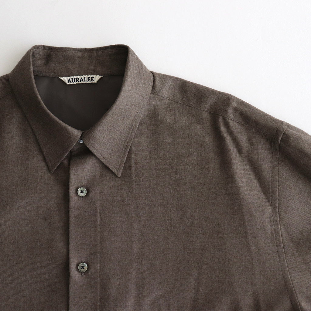 SUPER LIGHT WOOL SHIRT #TOP BROWN [A24AS01OS]