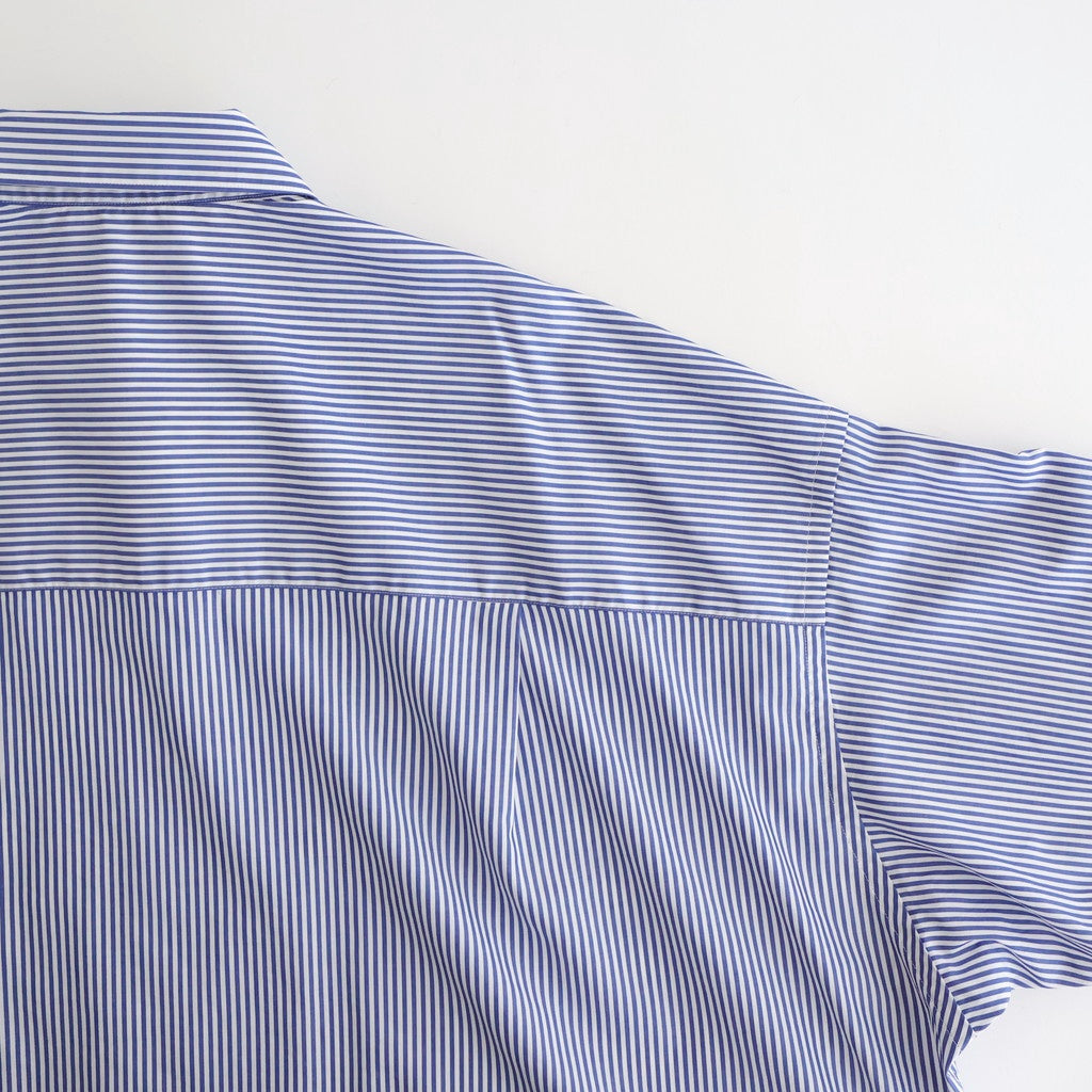 Broad Stripe L/S Oversized Regular Collar Shirt #BLUE STRIPE [GM254-50022STB]