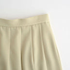 WOOL KID MOHAIR HOPSACK PLEATED SKIRT #DUSTY BEIGE [A26SS04MH]
