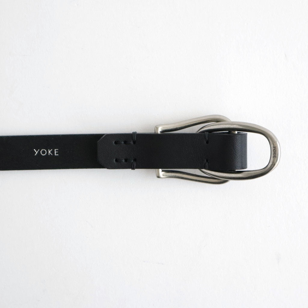Double Buckel Leather Belt #Black [YK26FW01408A]