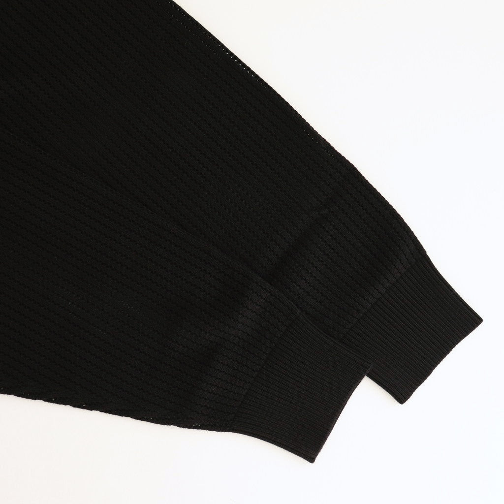 Stripe Mesh Knit Shirt #Black [2501-008]