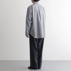 Wool Lounge Shirt #White & Navy Gingham [OFH010SH21]