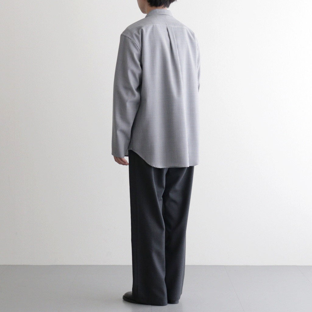 Wool Lounge Shirt #White & Navy Gingham [OFH010SH21]