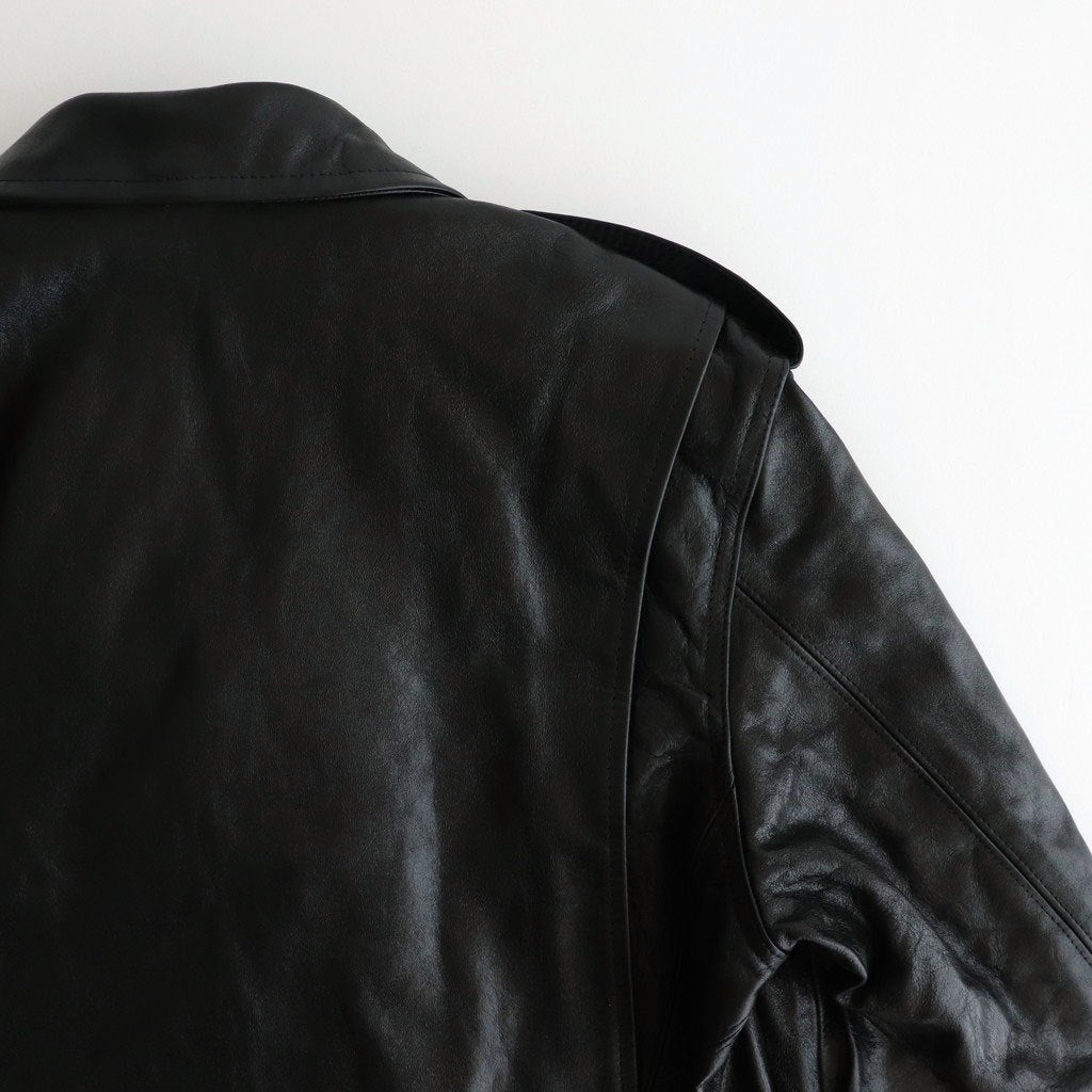 LAMB LEATHER RIDERS JACKET #BLACK [A25AB02WX]