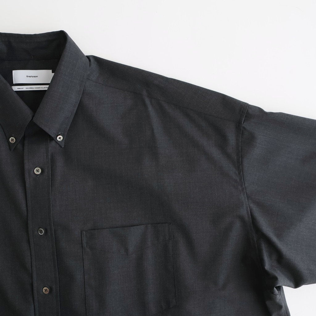 Fine Wool Heather Oversized S/S B.D. Shirt #CHARCOAL [GM261-50319]