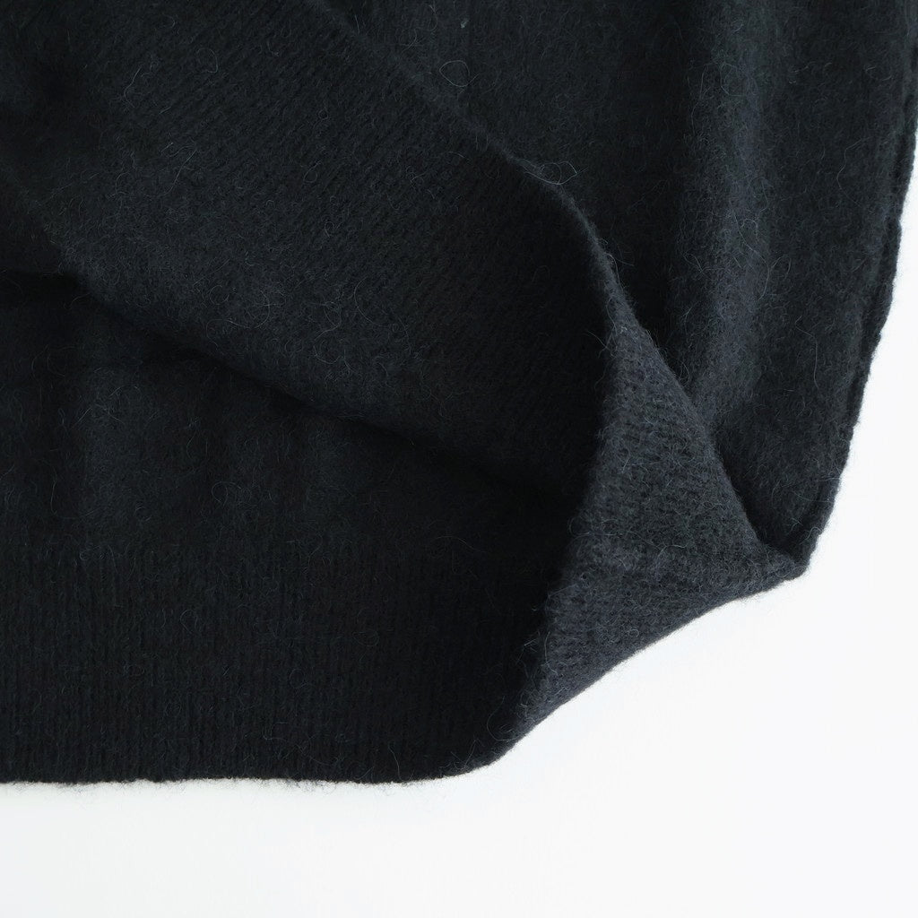WOOL/ALPACA KNIT CREW NECK LS #BLACK [ST.1294]