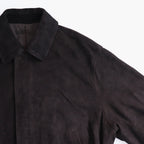 COW SUEDE ZIP SHORT JACKET #DARK BROWN [ST.1217]