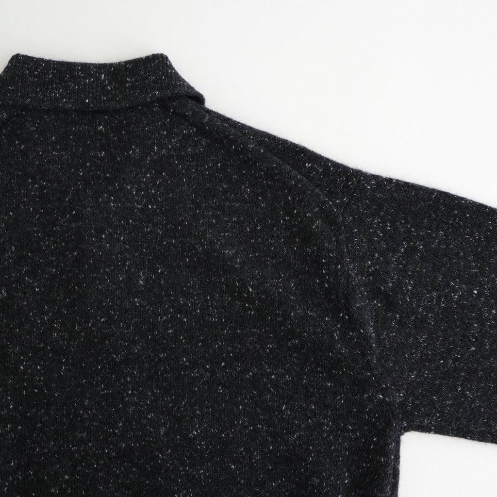 CASHMERE NEP KNIT POLO #MIX BLACK [A26AP02NE]