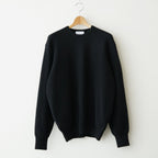 SUPER FINE WOOL MILLED KNIT CREW NECK LS #BLACK [ST.1639]