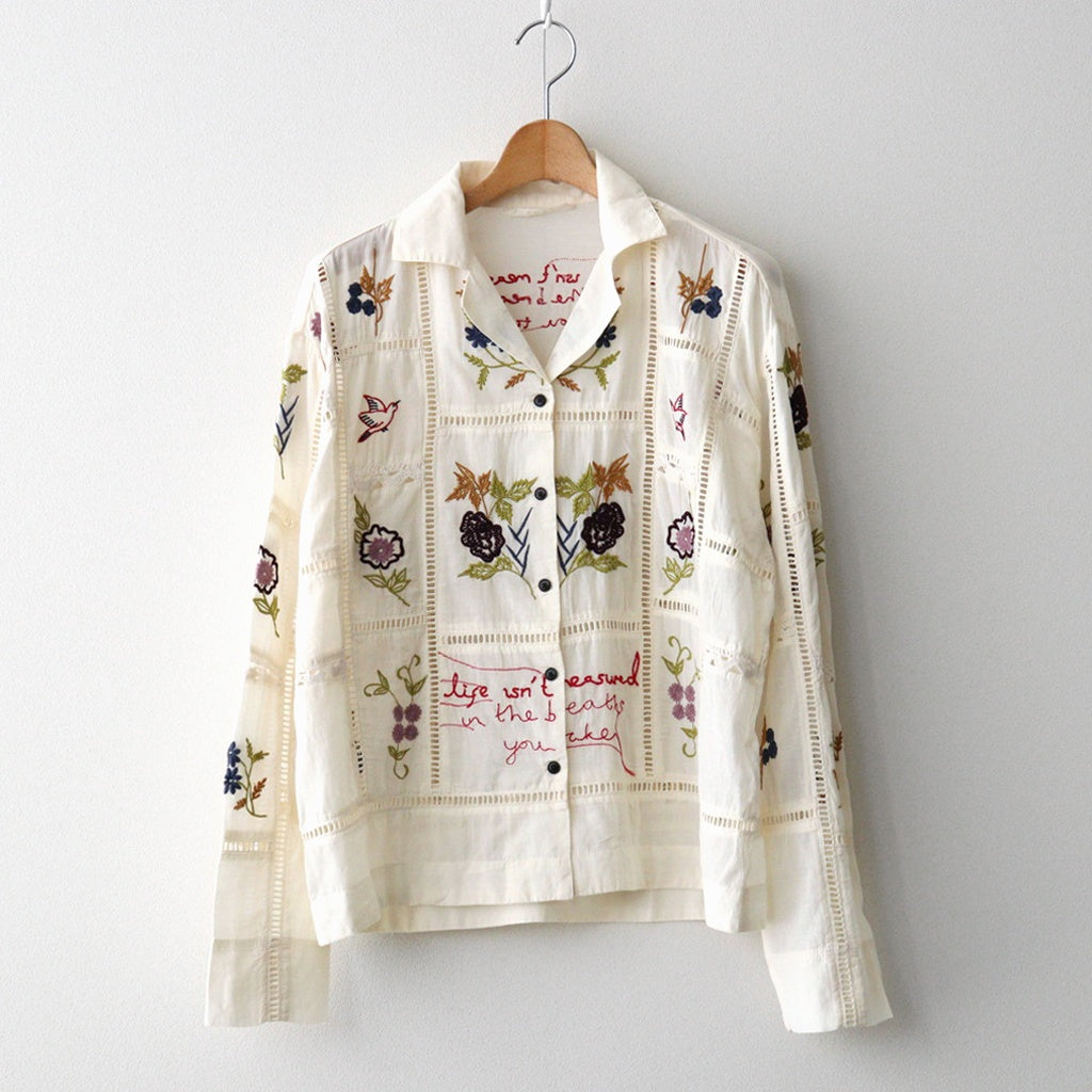Embroidery Patchwork Shirts #ECRU [12610428]
