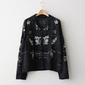 Embroidery Patchwork Shirts #BLK [12610428]