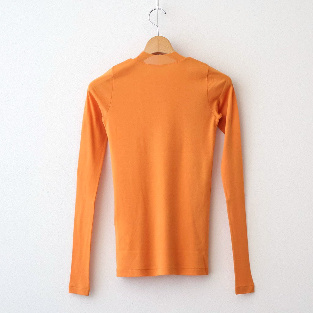 SUPER HIGH GAUGE SHEER RIB L/S TEE #ORANGE [A00T01HF]