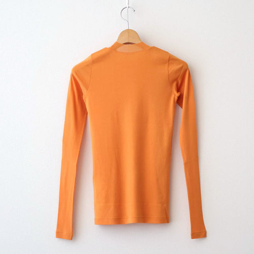 SUPER HIGH GAUGE SHEER RIB L/S TEE #ORANGE [A00T01HF]