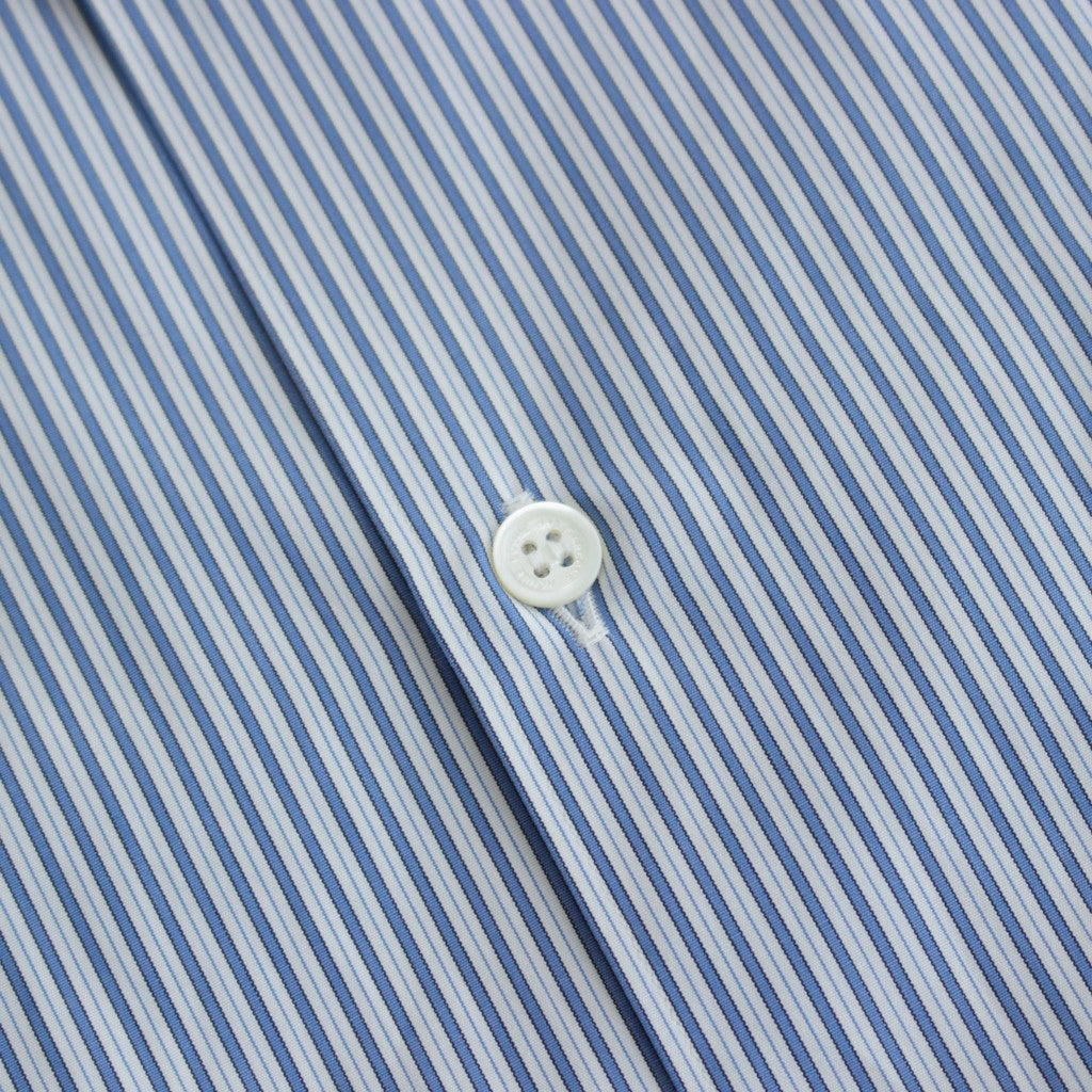 綿ストライプ L/S シャツ #NAVY×SAX×WHITE [HO-B007-051]
