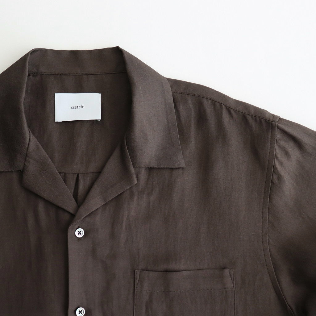 VIS/LI TWILL OVERSIZED OPEN COLLAR SS SHIRT #KHAKI [ST.1154]
