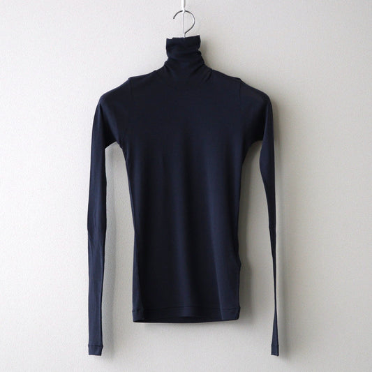 HIGH GAUGE SHEER RIB TURTLE NECK L/S TEE #NAVY [A00T02HF]