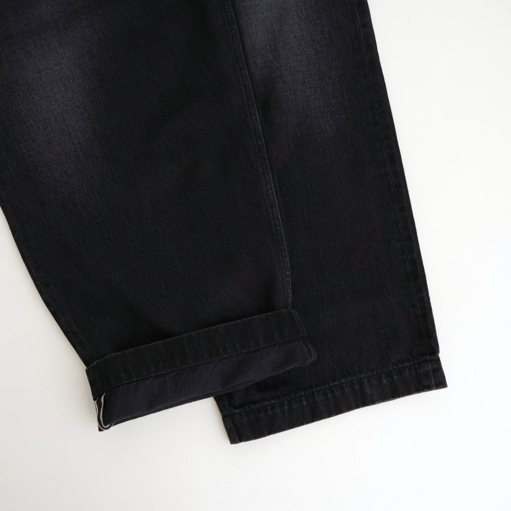 Selvage Denim Belted Pants #BLACK_DARK FADE [GU261-40064DB]