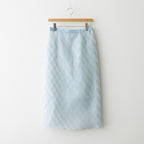 SHEER SILK COTTON CUT JACQUARD PENCIL SKIRT #LIGHT BLUE [A26SS02SO]