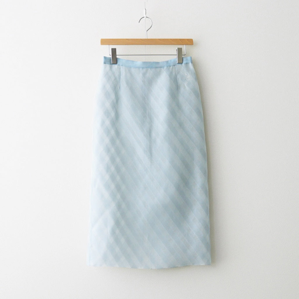SHEER SILK COTTON CUT JACQUARD PENCIL SKIRT #LIGHT BLUE [A26SS02SO]