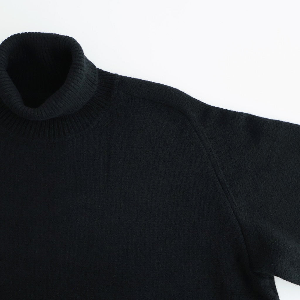 EXTRA FINE WOOL WARM KNIT TURTLE NECK LS #BLACK [ST.1290]