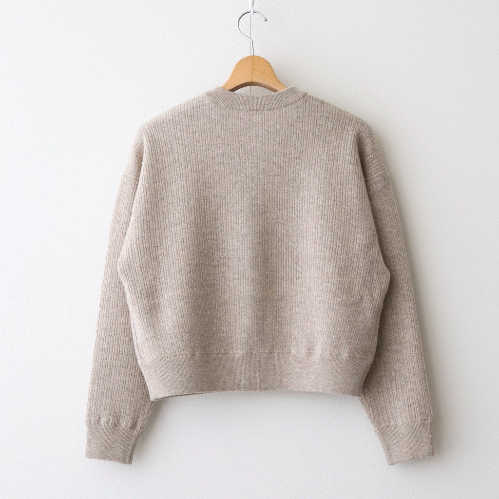 Women's Cable C/N Cardigan #BEIGE [2503-021]