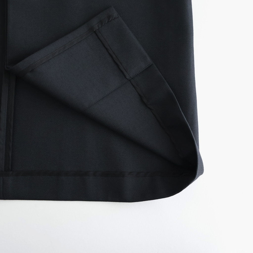 TENSE WOOL DOUBLE CLOTH SLIT SKIRT #BLACK [A26AS02HP]