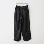 VIS/LI BRIGHT TWILL WIDE EASY TROUSERS #BLACK [ST.1466]
