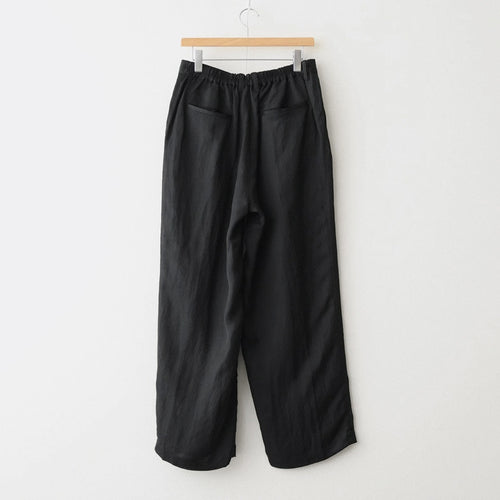 VIS/LI BRIGHT TWILL WIDE EASY TROUSERS #BLACK [ST.1466]