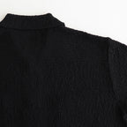 COTTON SHEER KNIT OPEN COLLAR SHIRT #BLACK [YK25SS0964S]