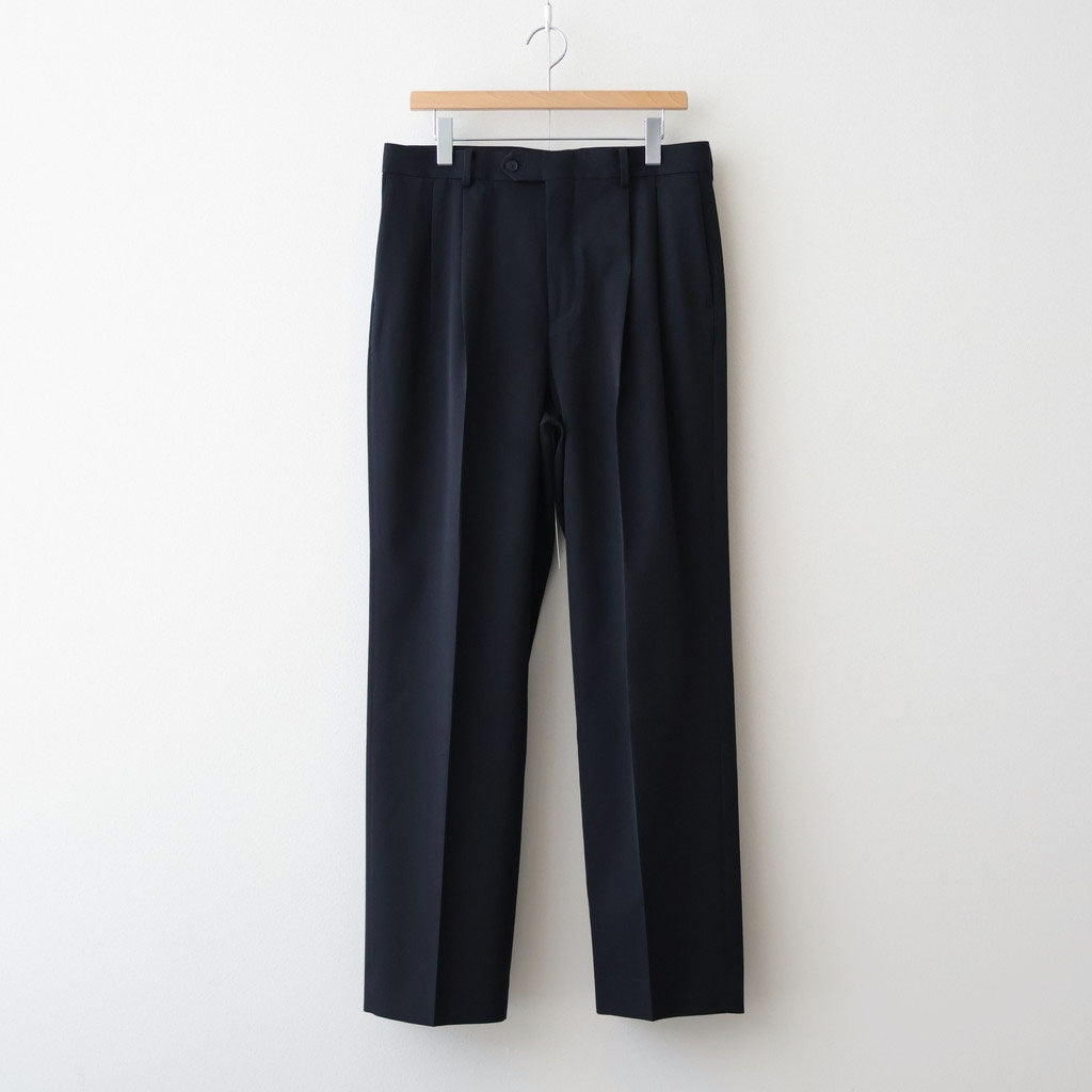 LIGHT WOOL MAX GABARDINE TWO-TUCK SLACKS #TOP BLACK [A26SP04MG]