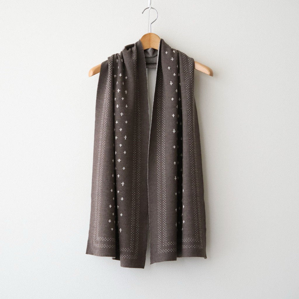 MERINO COTTON BANDANA SCARF #MOCHA [R5192-AW26]