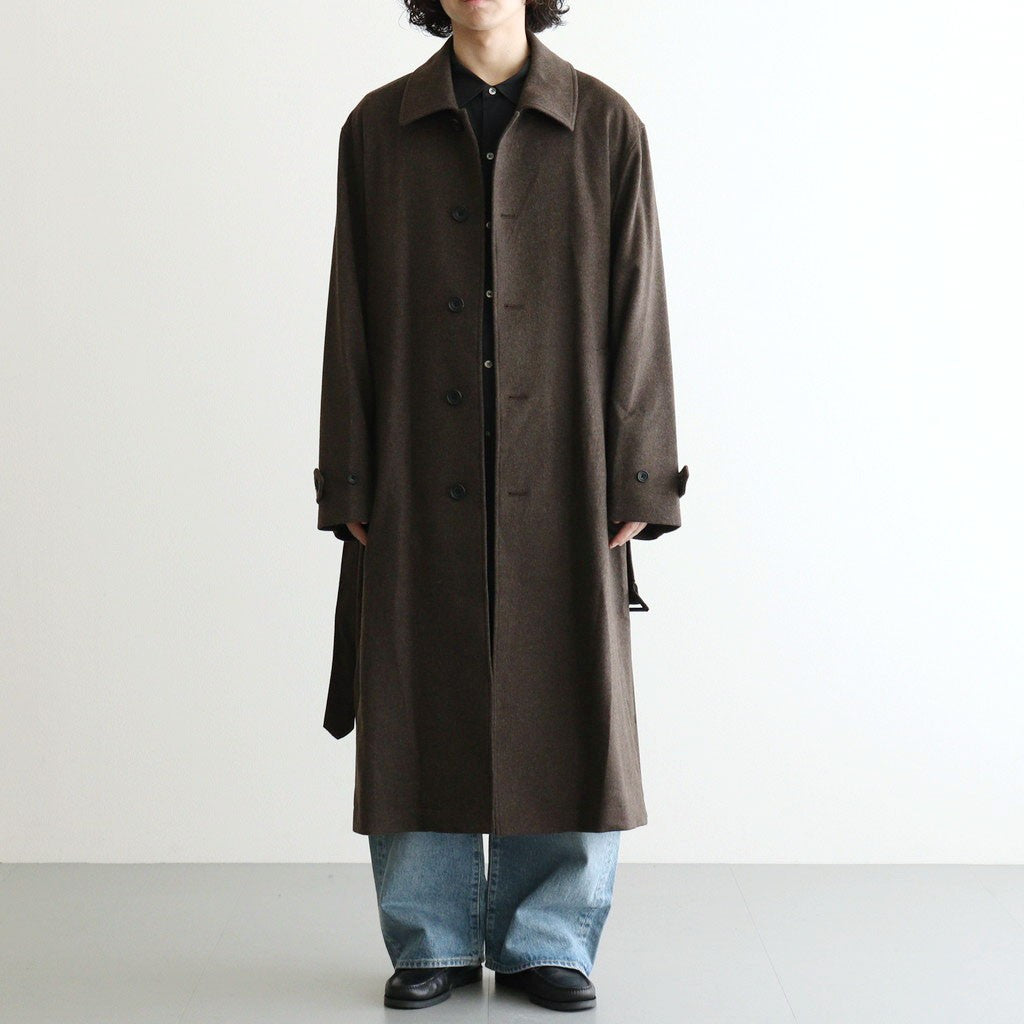 WOOL DOESKIN OVERSIZED INVESTIGATED COAT #GREY BROWN [ST.1531]