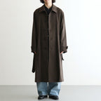 WOOL DOESKIN OVERSIZED INVESTIGATED COAT #GREY BROWN [ST.1531]