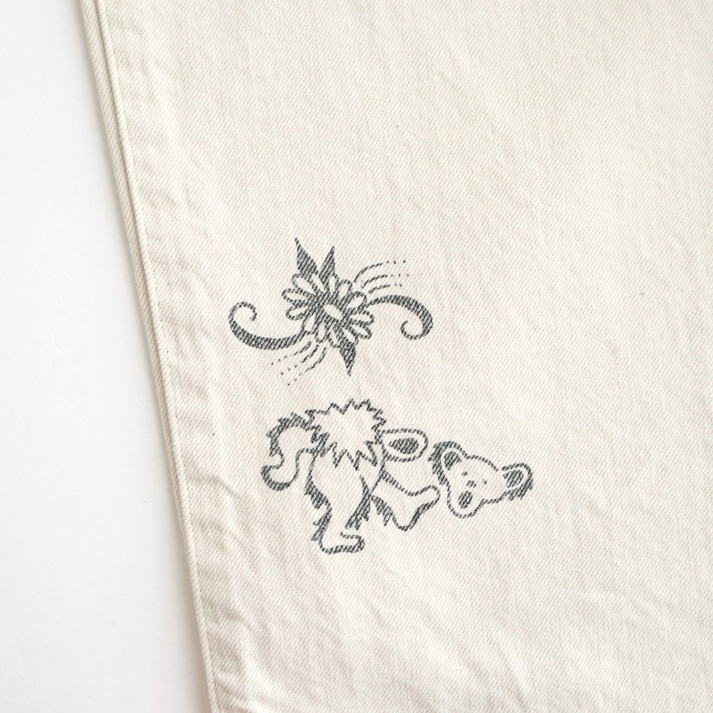 TATTOO FLASH PRINT MODERN DENIM WIDE CUT #ECRU [26440414]