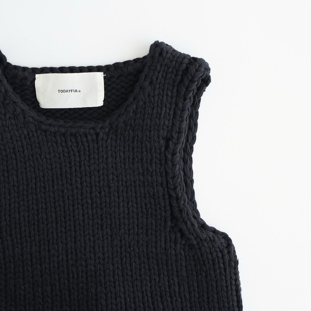 Hand Knit Vest #BLK [12610512]