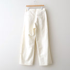 DOUBLE WEAVE COTTON ONE TUCK WIDE PANTS #CREAM [ST.1398]