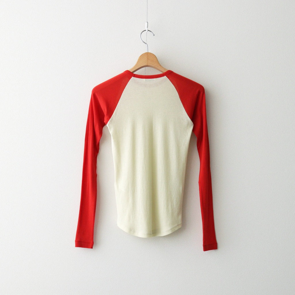 SUPER HIGH GAUGE SHEER RIB RAGLAN P/O #IVORY × RED [A26SP06HF