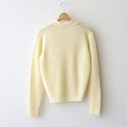 BABY SURI ALPACA SHEER KNIT SKIPPER POLO #ECRU [A26AP04AK]