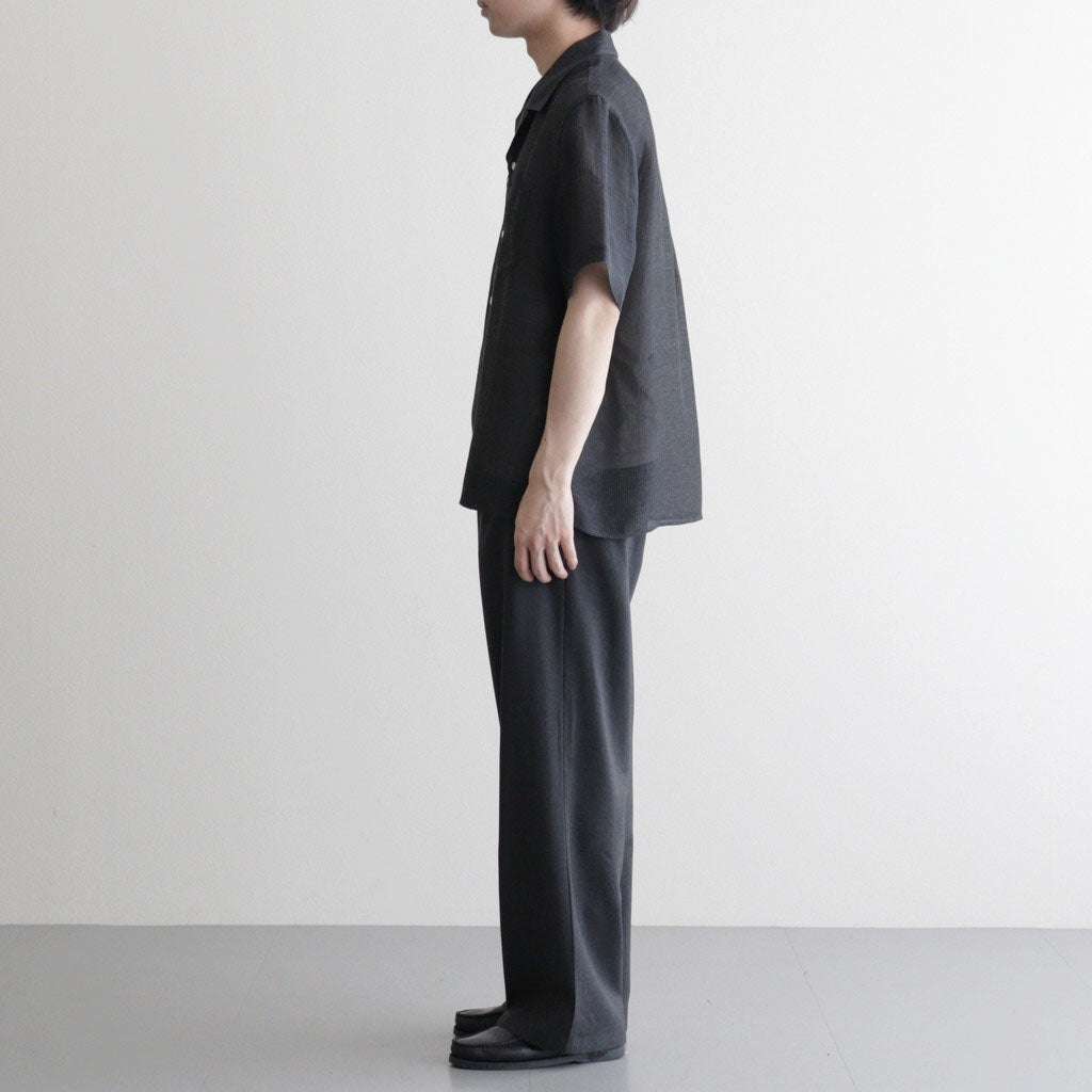 Rayon & Linen Sheer Shirt - Vintage Fabric #Black [OFH010SH32]