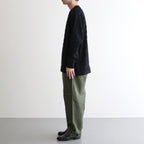 綿パイルジャカード格子柄トップス #BLACK [HO-T013-051]