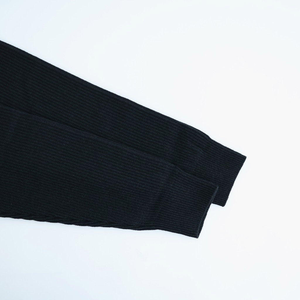 SUPER FINE WOOL RIB KNIT ZIP CARDIGAN #TOP BLACK [A26AC01RK]